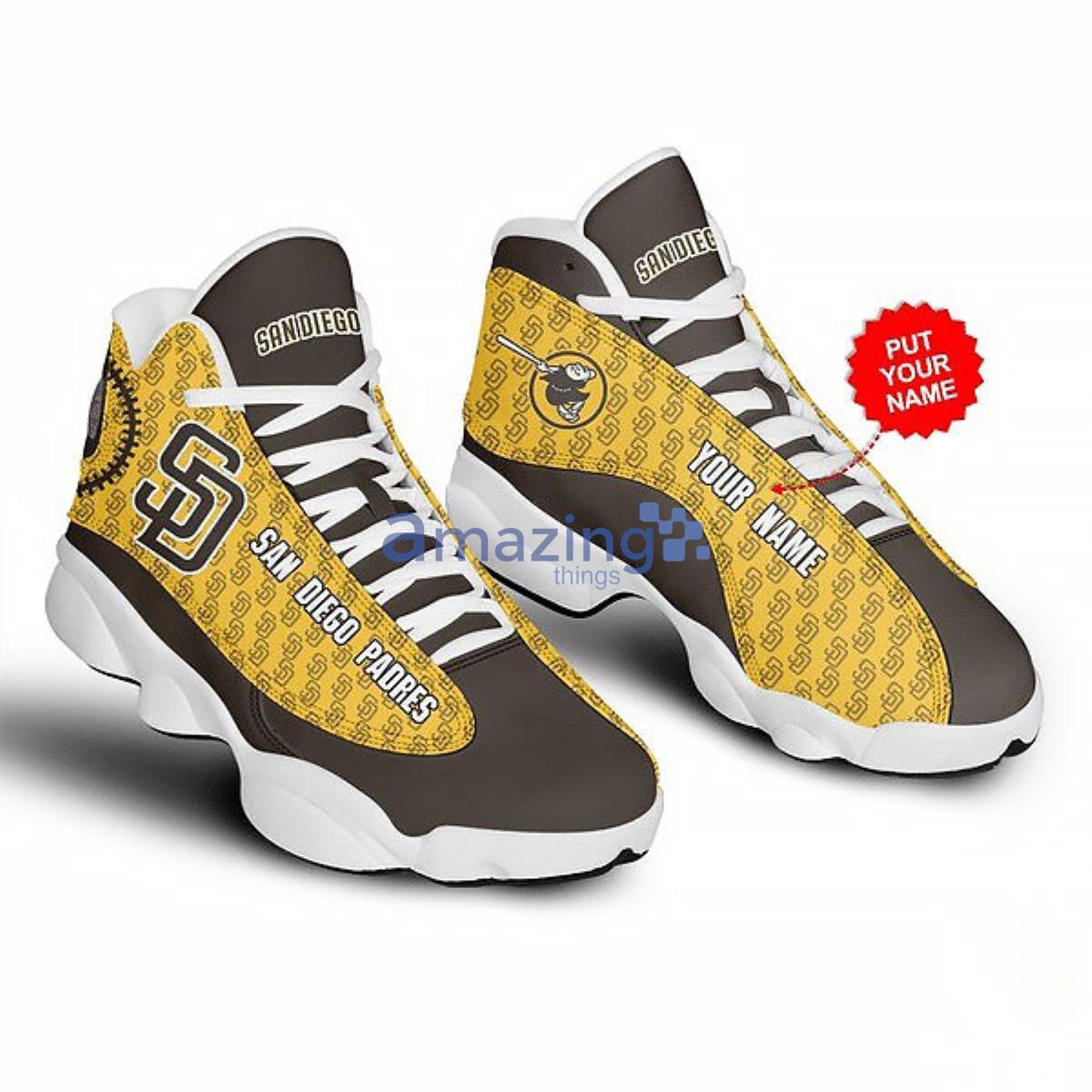 San Diego Padres Football Team Air Jordan 13 Custom Name Sneakers