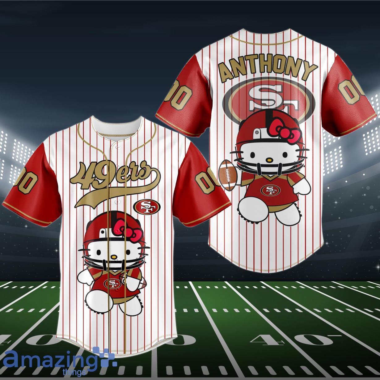San Francisco 49ers Baseball Jersey NFL Hello Kitty Custom Name & Number