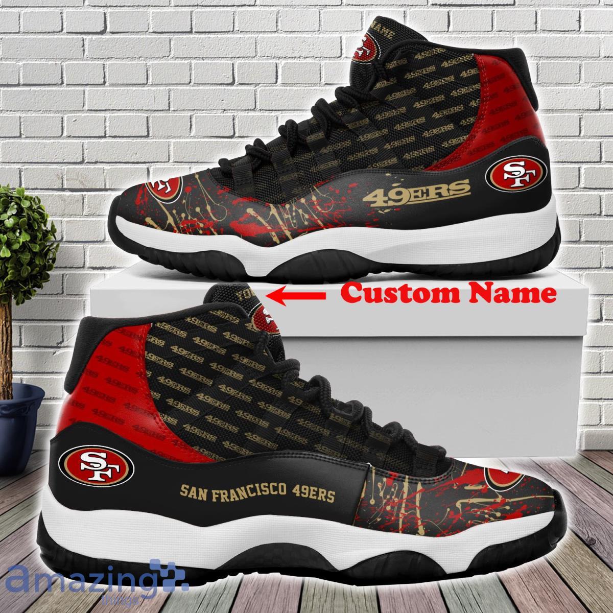 San Francisco 49ers Football Team Air Jordan 11 Custom Name Sneakers For Fans Product Photo 1