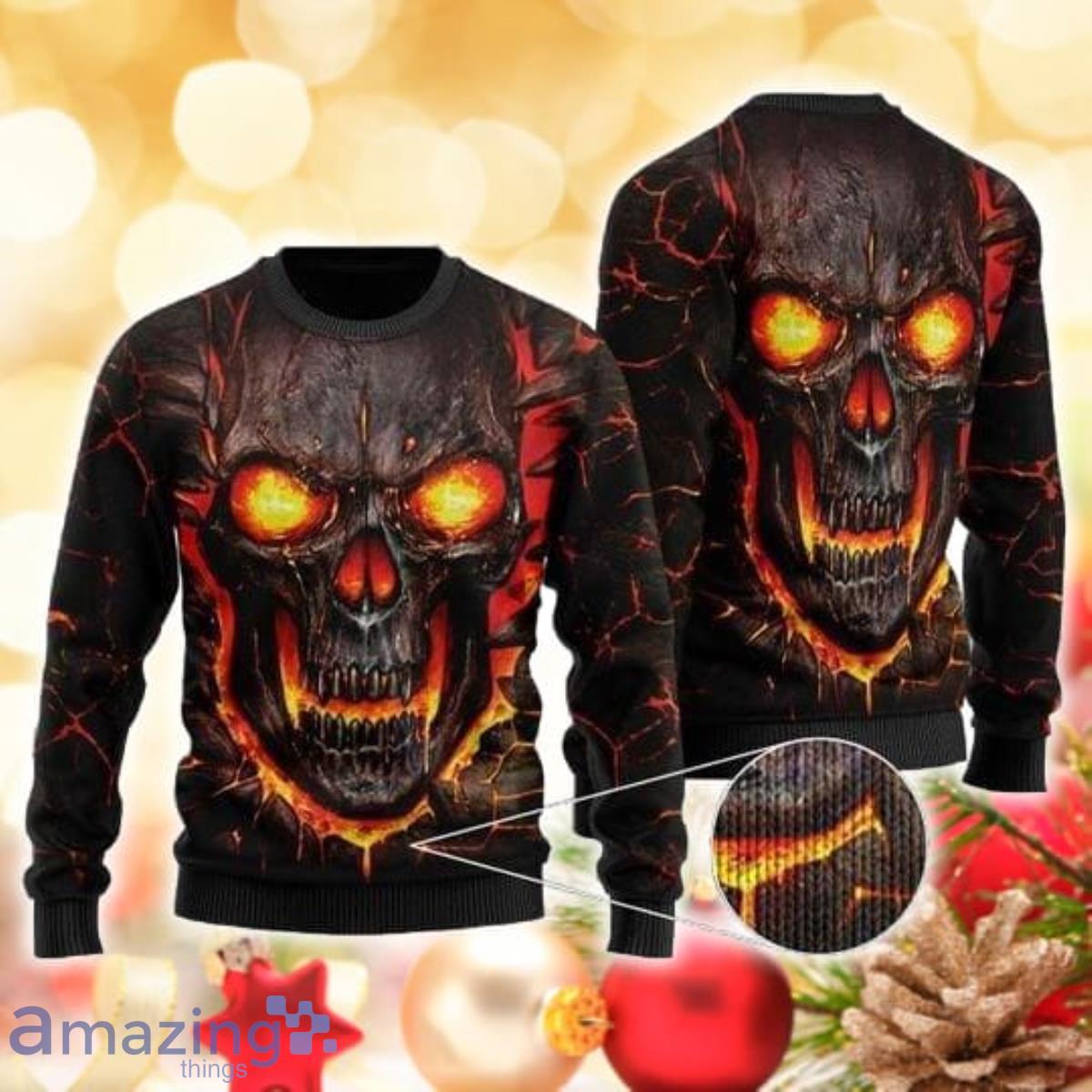 Skull Lava 3D Sweater Ugly Christmas Sweater For Men Women Product Photo 1