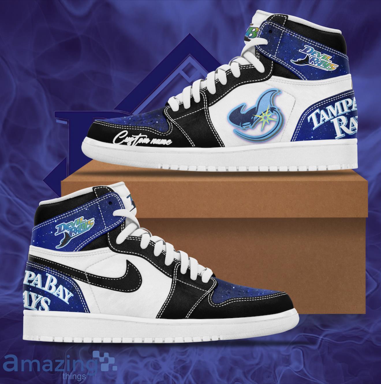 Tampa Bay Rays Special Edition Air Jordan Hightop Shoes Custom Name Product Photo 1