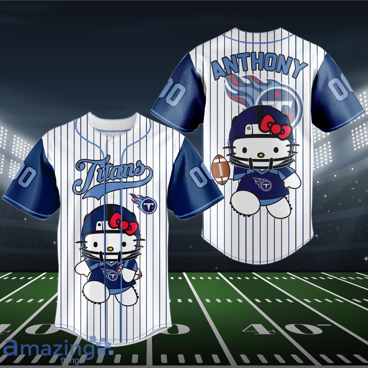 Custom Number And Name NFL Kansas City Chiefs Logo Hello Kitty Baseball  Jersey Shirt - Banantees