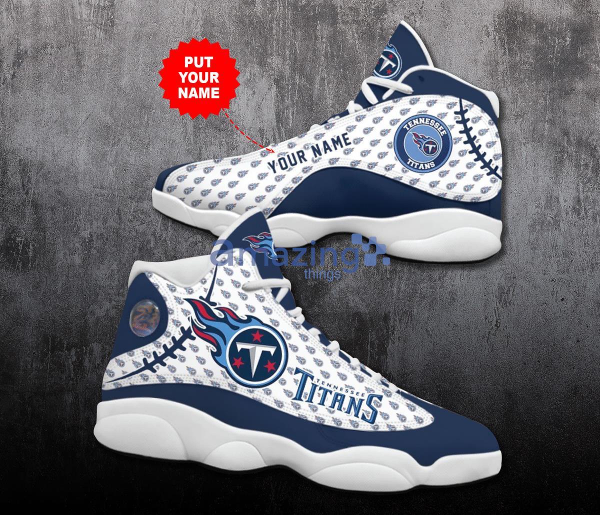 Tennessee Titans Fans Custom Name Air Jordan 13 Sneaker Shoes