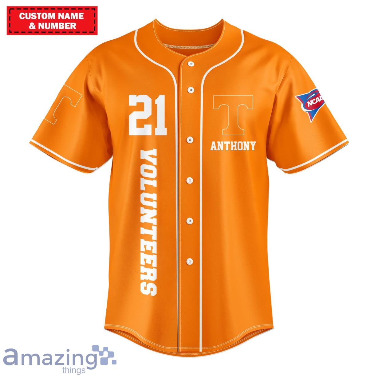 Custom NCAA Baseball Jersey Tennessee Volunteers Name and Number College Grey
