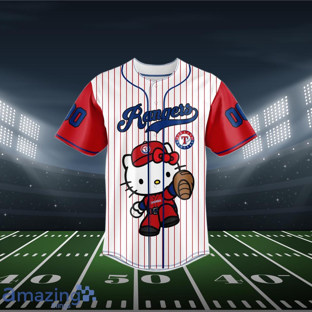 Texas Rangers Baseball Jersey MLB Hello Kitty Custom Name & Number