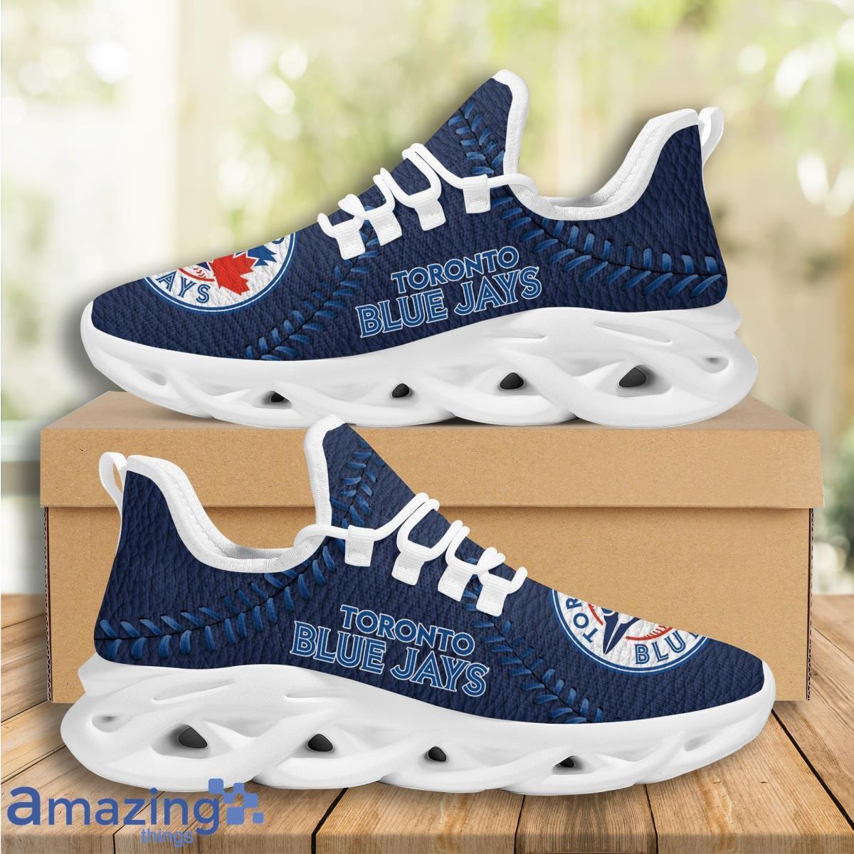 Toronto Blue Jays Logo Seam Pattern 3D Max Soul Sneaker For Real Fans Product Photo 1