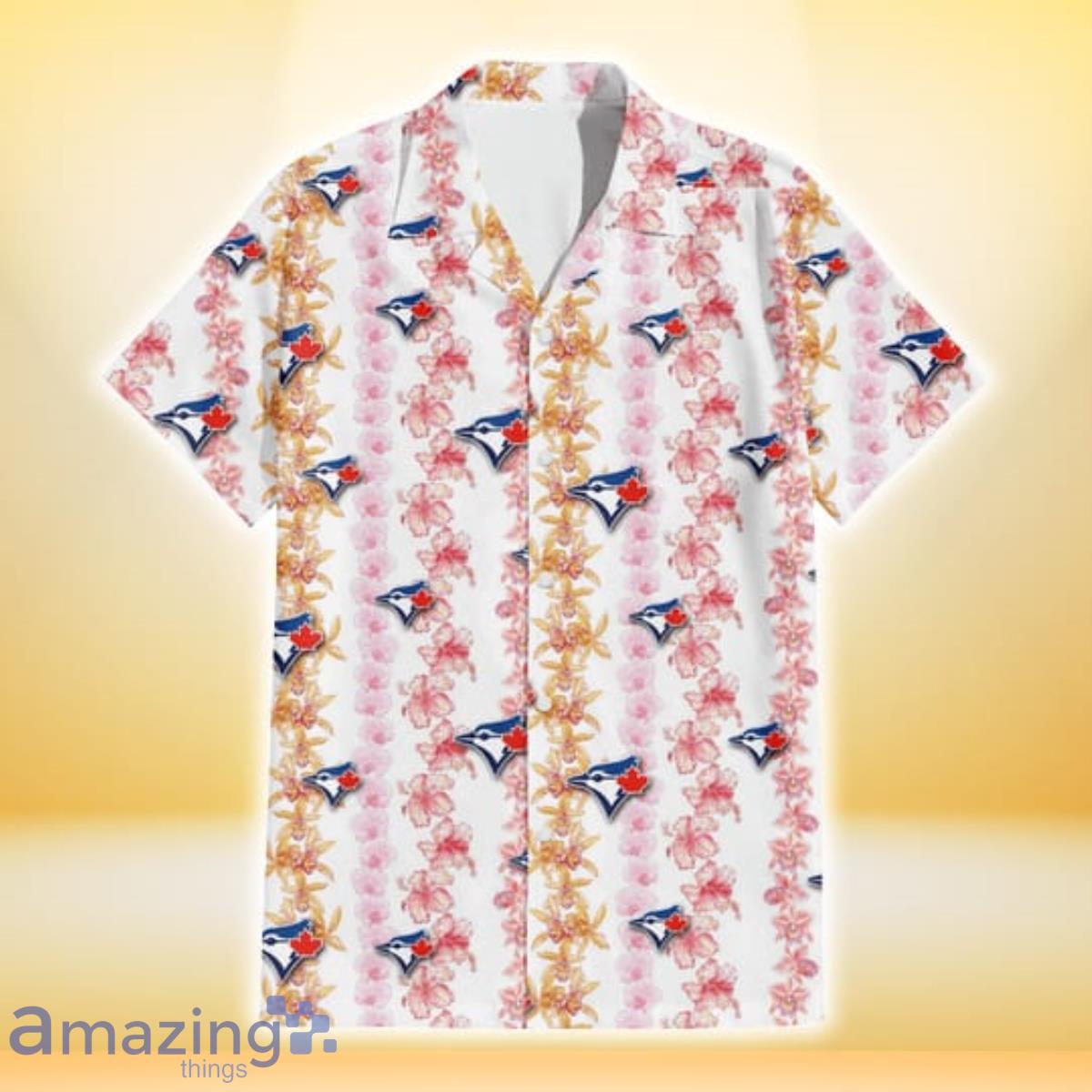 Toronto Blue Jays Pink Yellow White Hibiscus Pattern Tropical