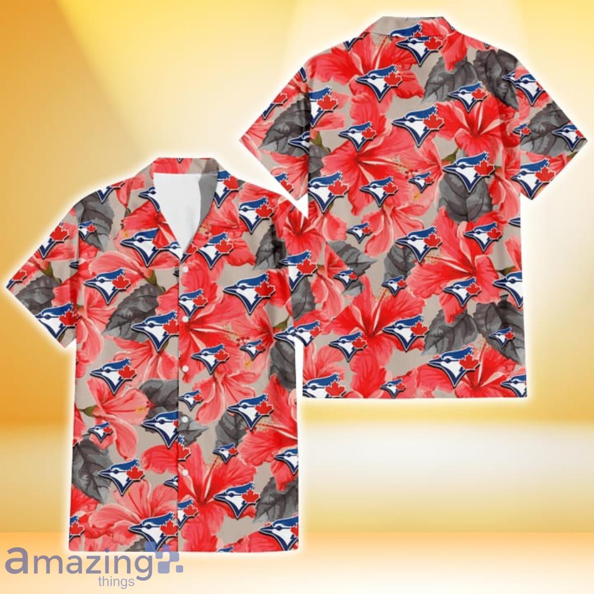 Toronto Blue Jays Red Hibiscus Purple Leaf Pattern Summer Gift Hawaiian  Shirt For Fans - Freedomdesign