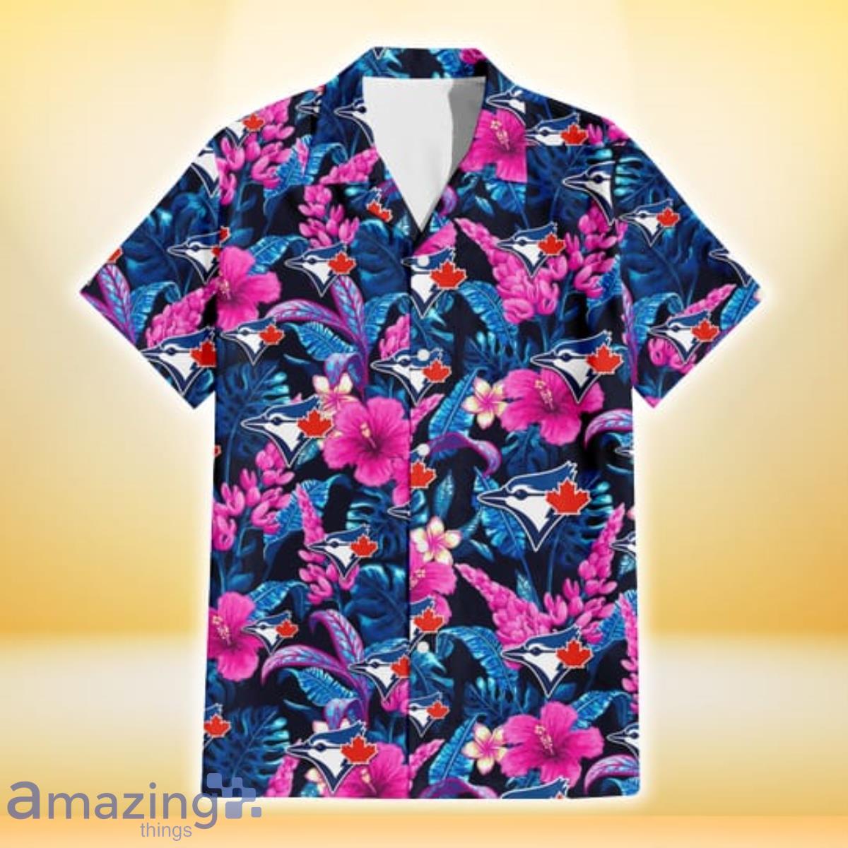 Toronto Blue Jays Red Hibiscus Purple Leaf Pattern Summer Gift Hawaiian  Shirt For Fans - Freedomdesign