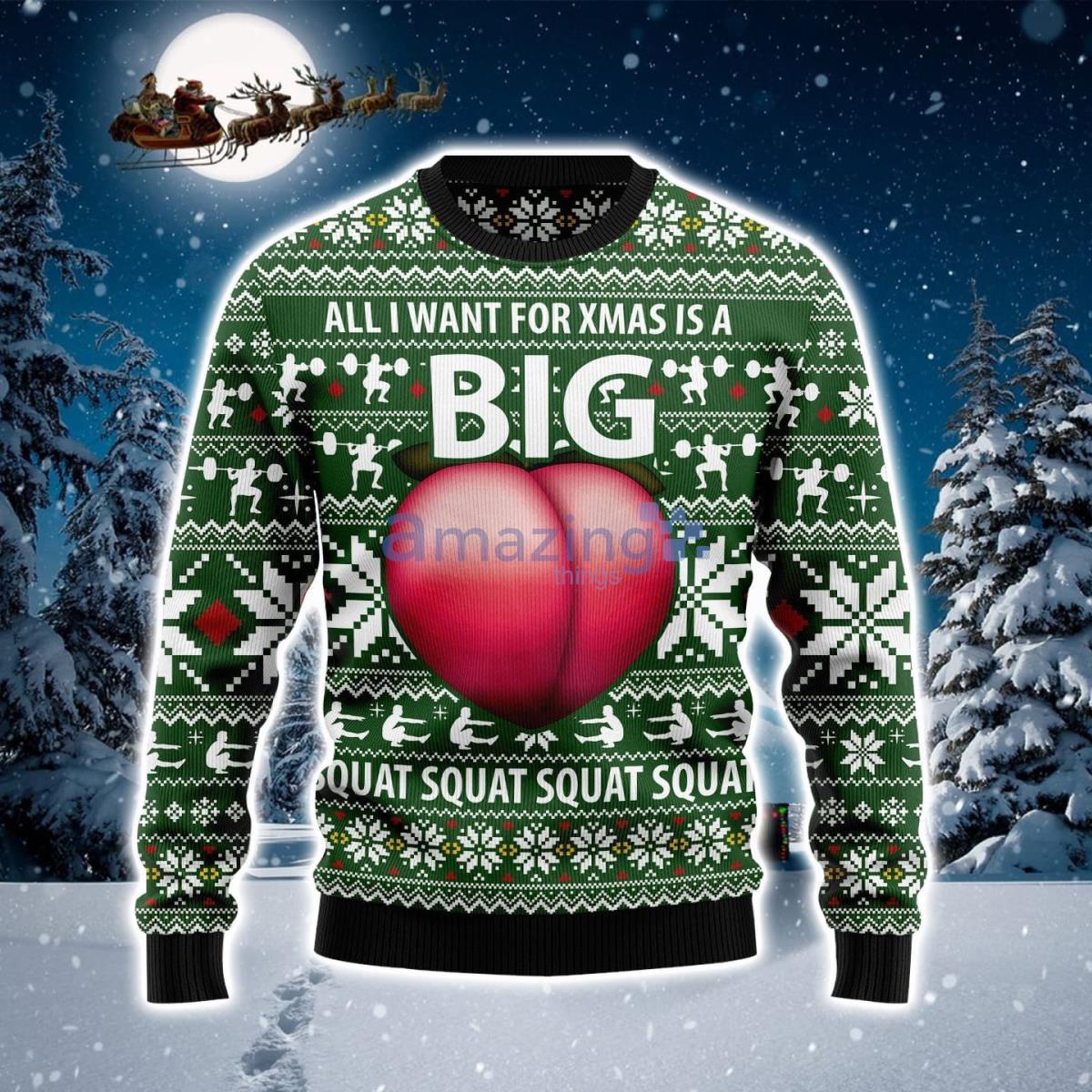 Ugly Sweater Big Booty Snowflower Pattern Ugly Christmas Sweater Product Photo 1