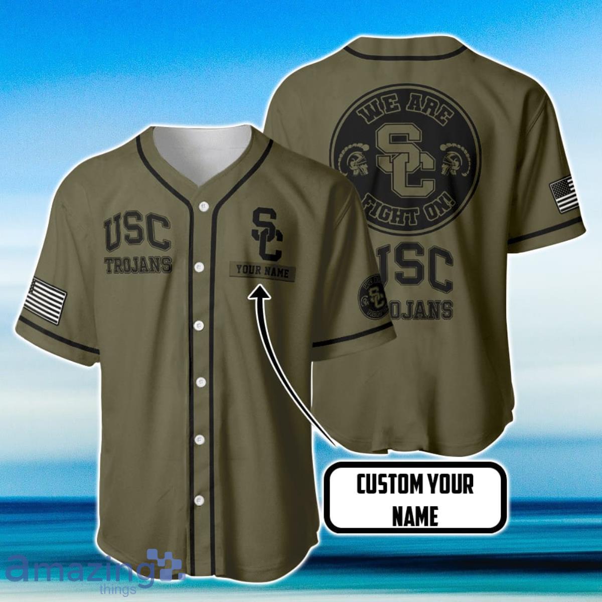 USC Trojans Football Baseball Jersey Custom Name