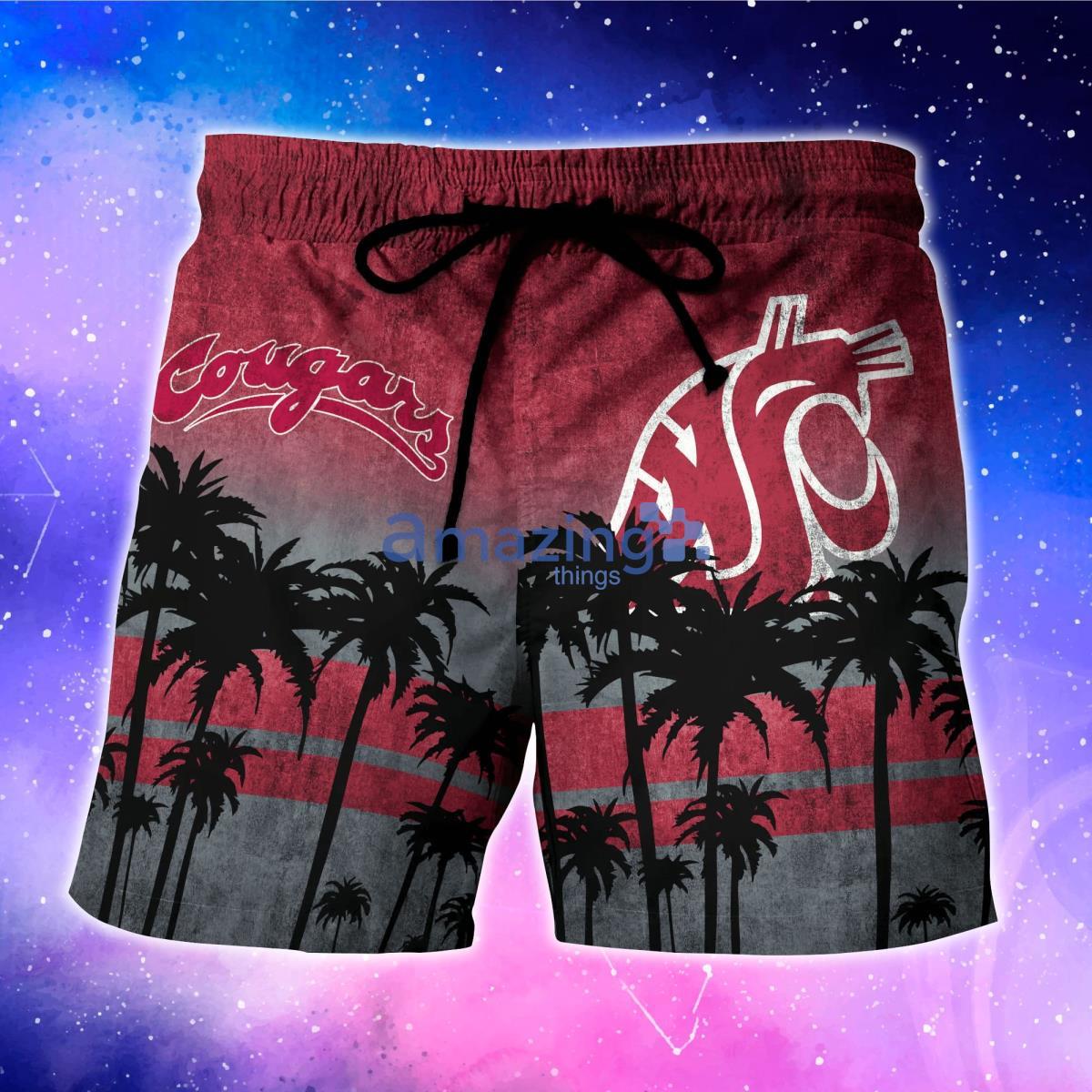 Washington State Cougars Trending Hawaiian Shirt And Shorts For Fans image Washington State Cougars Trending Hawaiian Shirt And Shorts For Fans Product Photo 4