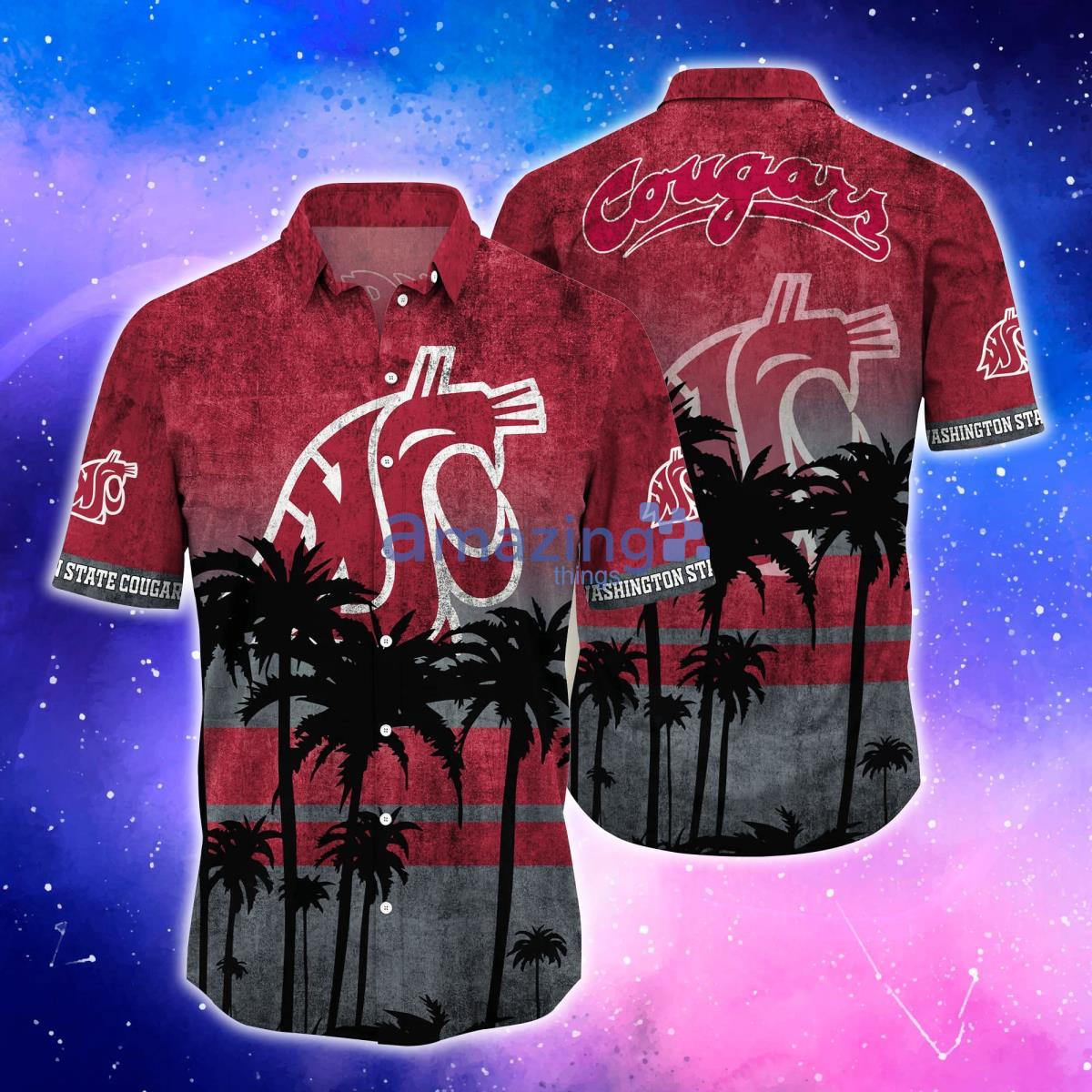 Washington State Cougars Trending Hawaiian Shirt And Shorts For Fans Product Photo 1 Washington State Cougars Trending Hawaiian Shirt And Shorts For Fans Product Photo 1