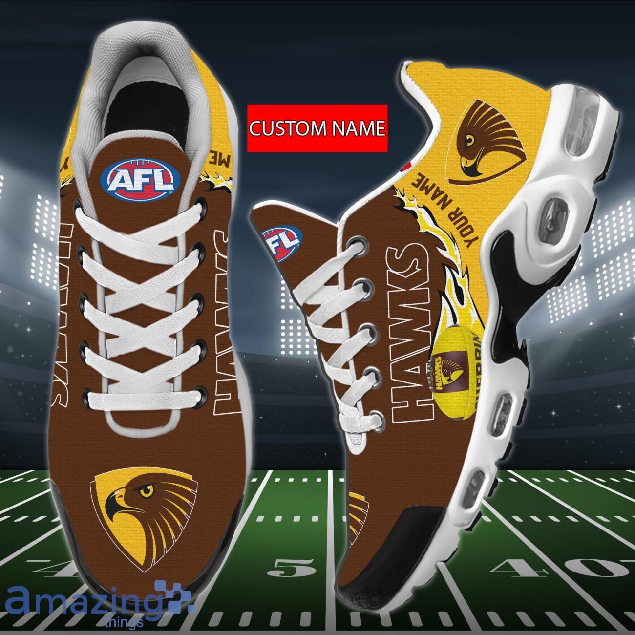 AFL Hawthorn Hawks Air Cushion Sports Shoes Custom Name Gift For Fans Product Photo 1