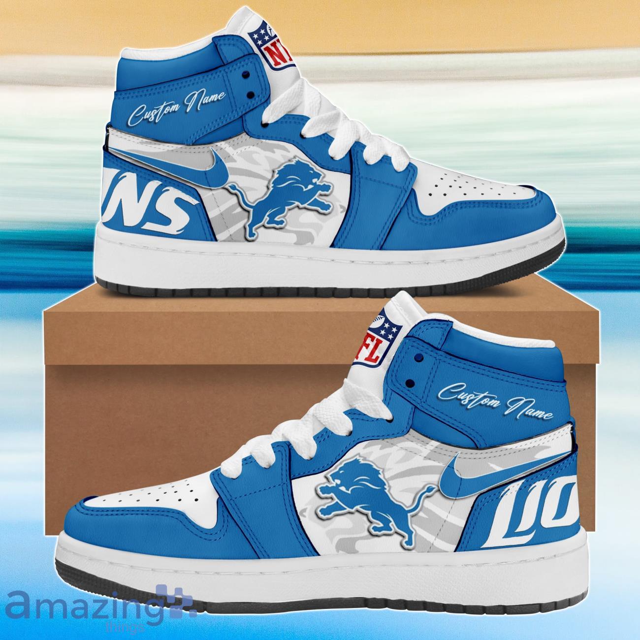 Air Jordan Hightop Detroit Lions Shoes Custom Name