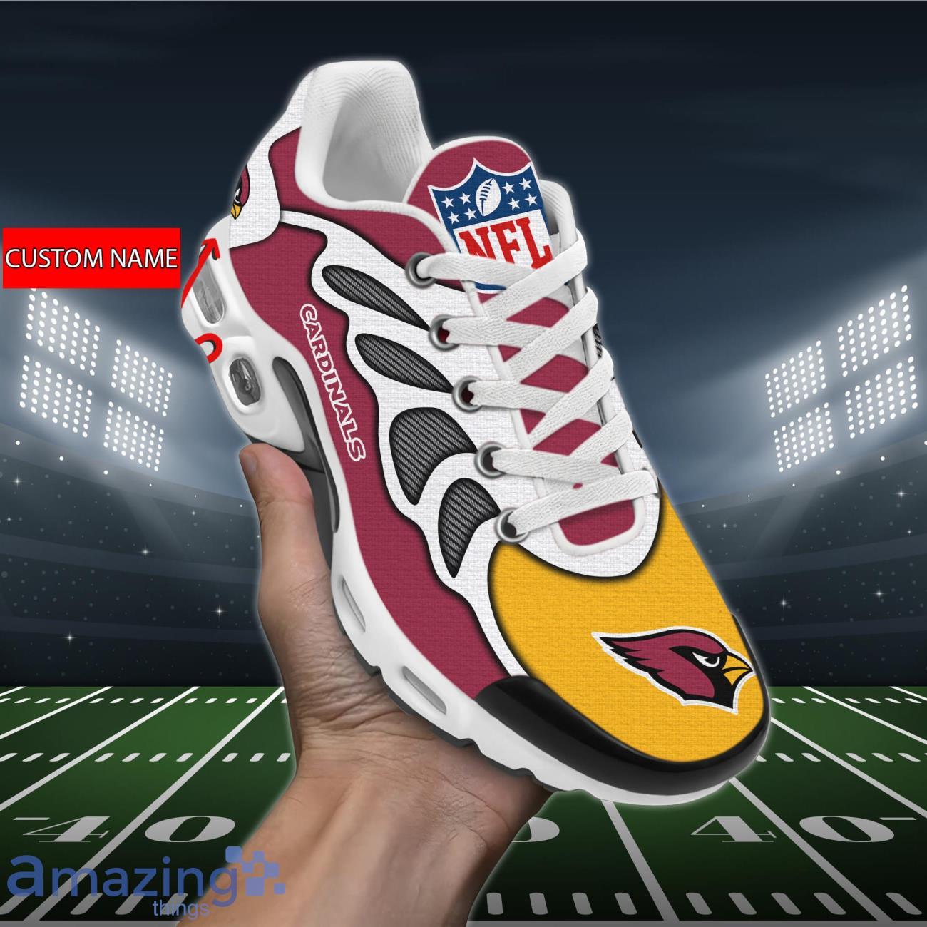 Arizona Cardinals 3D Air Cushion Sports Shoes Custom Name For Fans NFL