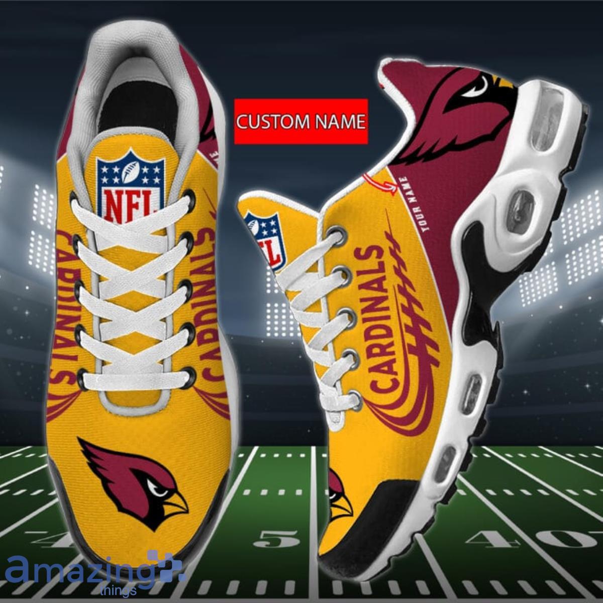 Arizona Cardinals Premium NFL Team Sneakers Custom Name Air Cushion Shoes  For Fans - Banantees