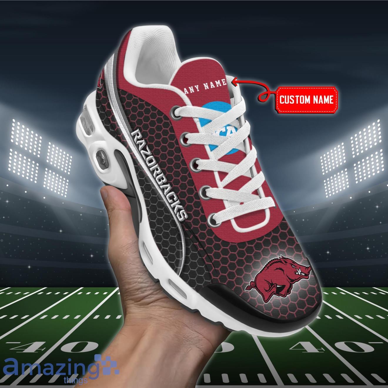Arkansas Razorbacks NCAA Premium Air Cushion Sport Shoes Custom Name Product Photo 1