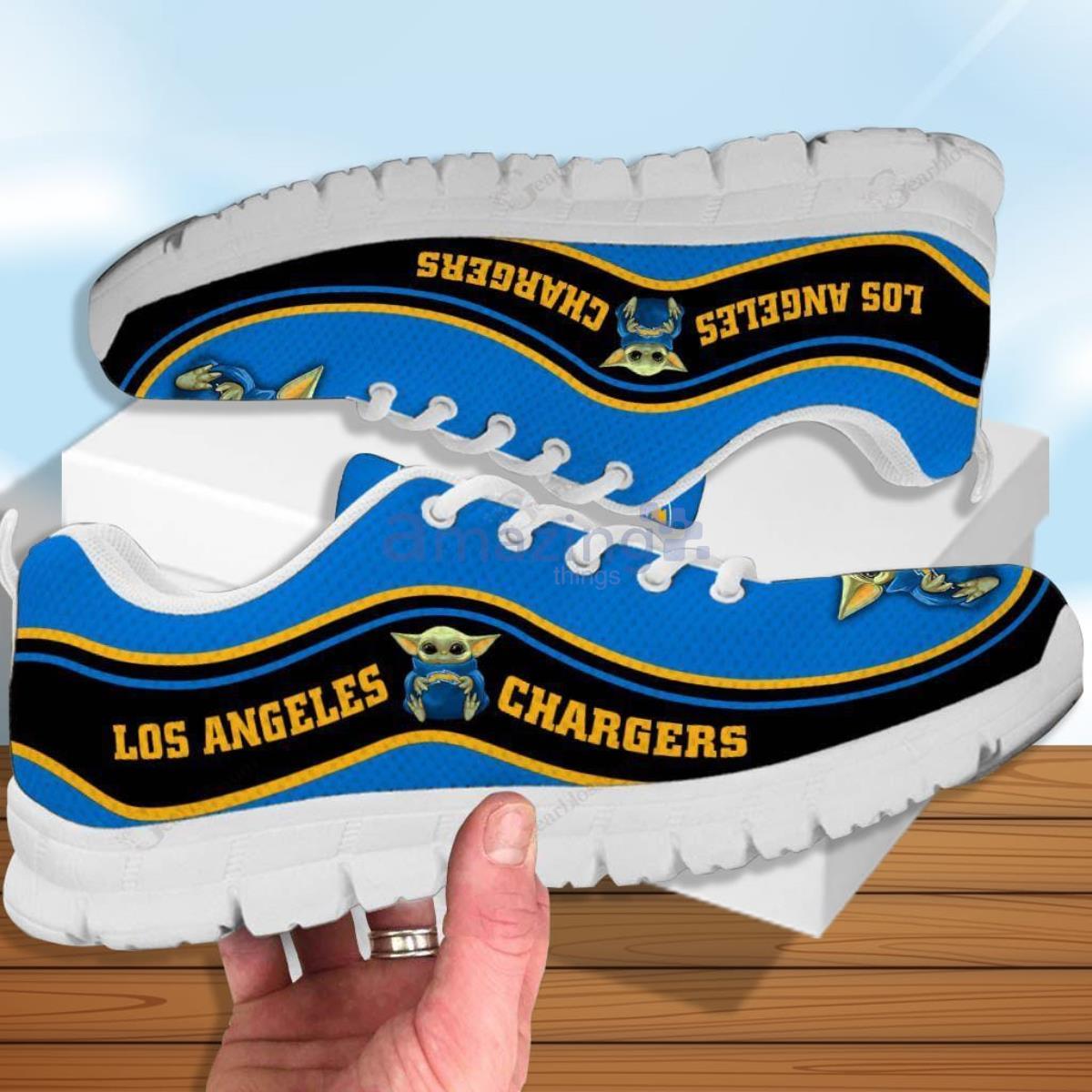 Baby Yoda Hug Los Angeles Chargers Running Shoes - Sport Sneakers Product Photo 1