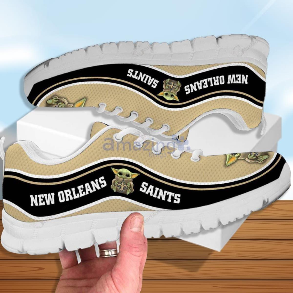 Baby Yoda Hug New Orleans Saints Running Shoes - Sport Sneakers Product Photo 1