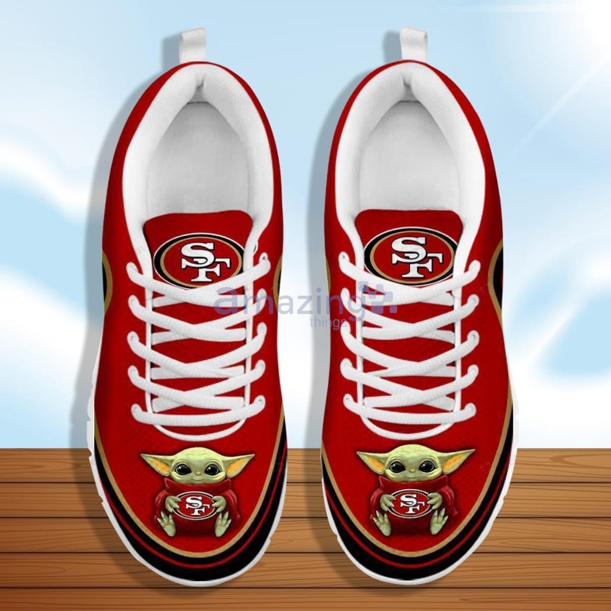 Baby Yoda Hug San Francisco 49ers Running Shoes Sport Sneakers image Baby Yoda Hug San Francisco 49ers Running Shoes - Sport Sneakers Product Photo 3