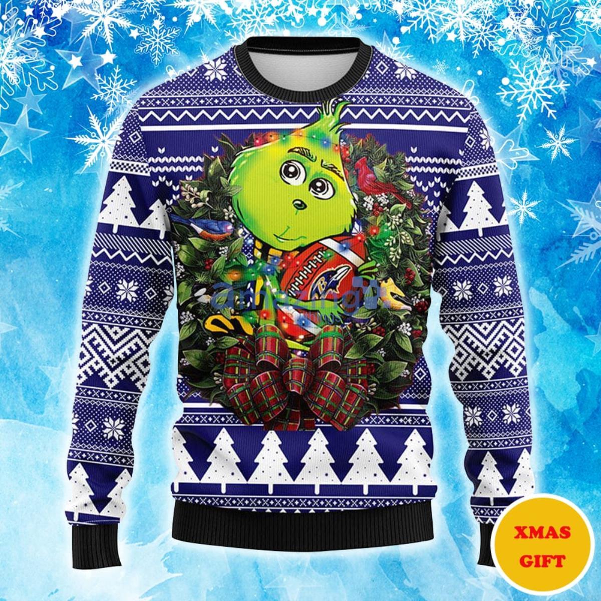 Baltimore Ravens Grinch Christmas AOP Sweater