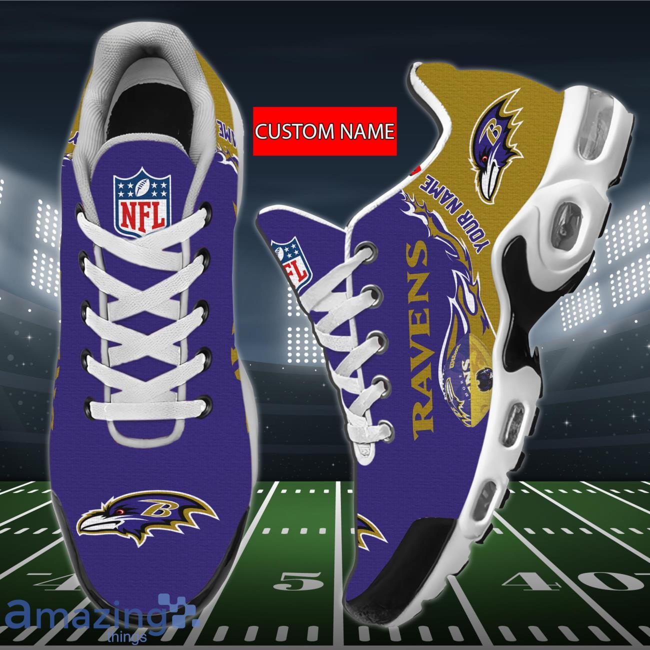 Baltimore Ravens NFL Premium Air Cushion Sport Shoes Custom Name