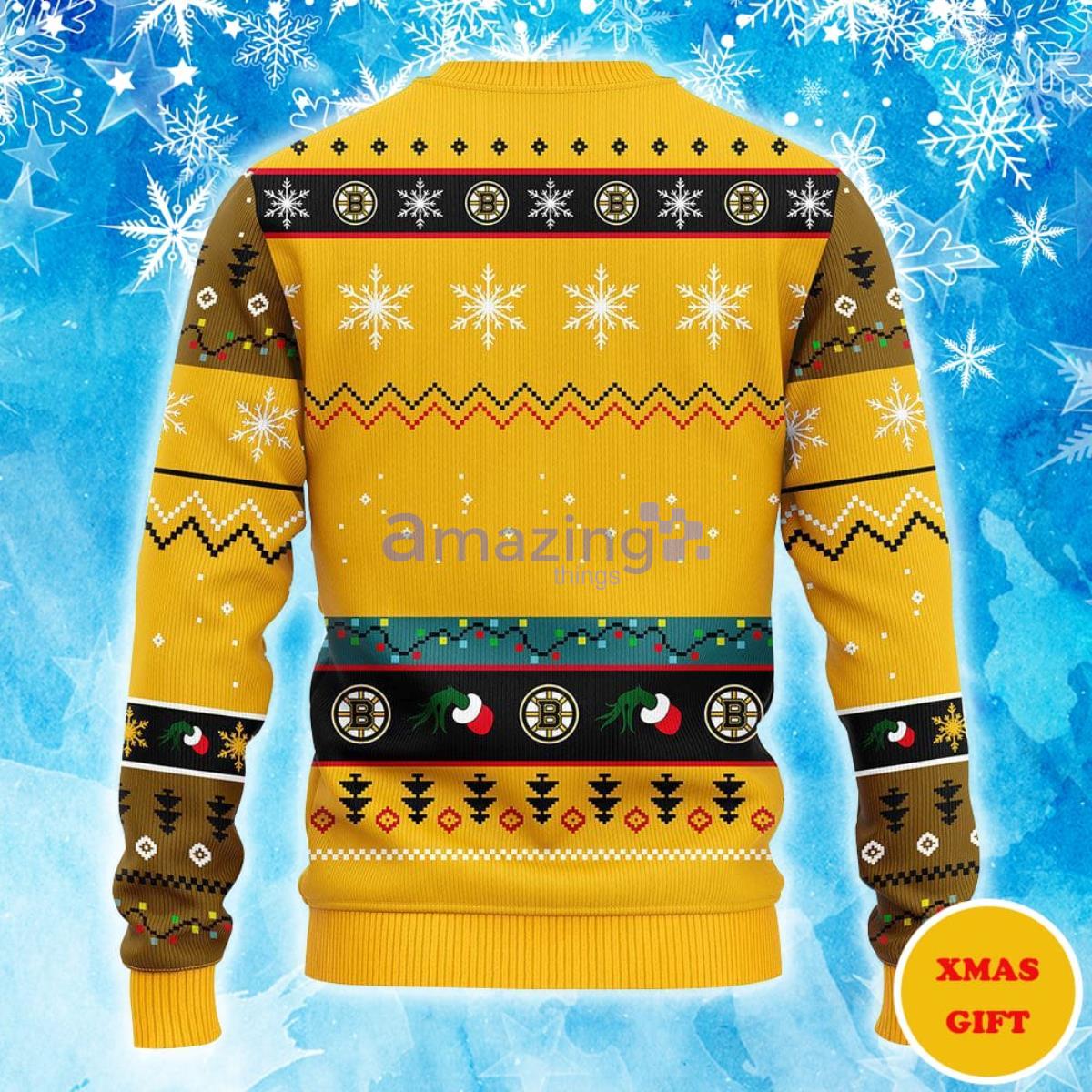 Boston Bruins 12 Grinch Xmas Day Christmas AOP Sweater