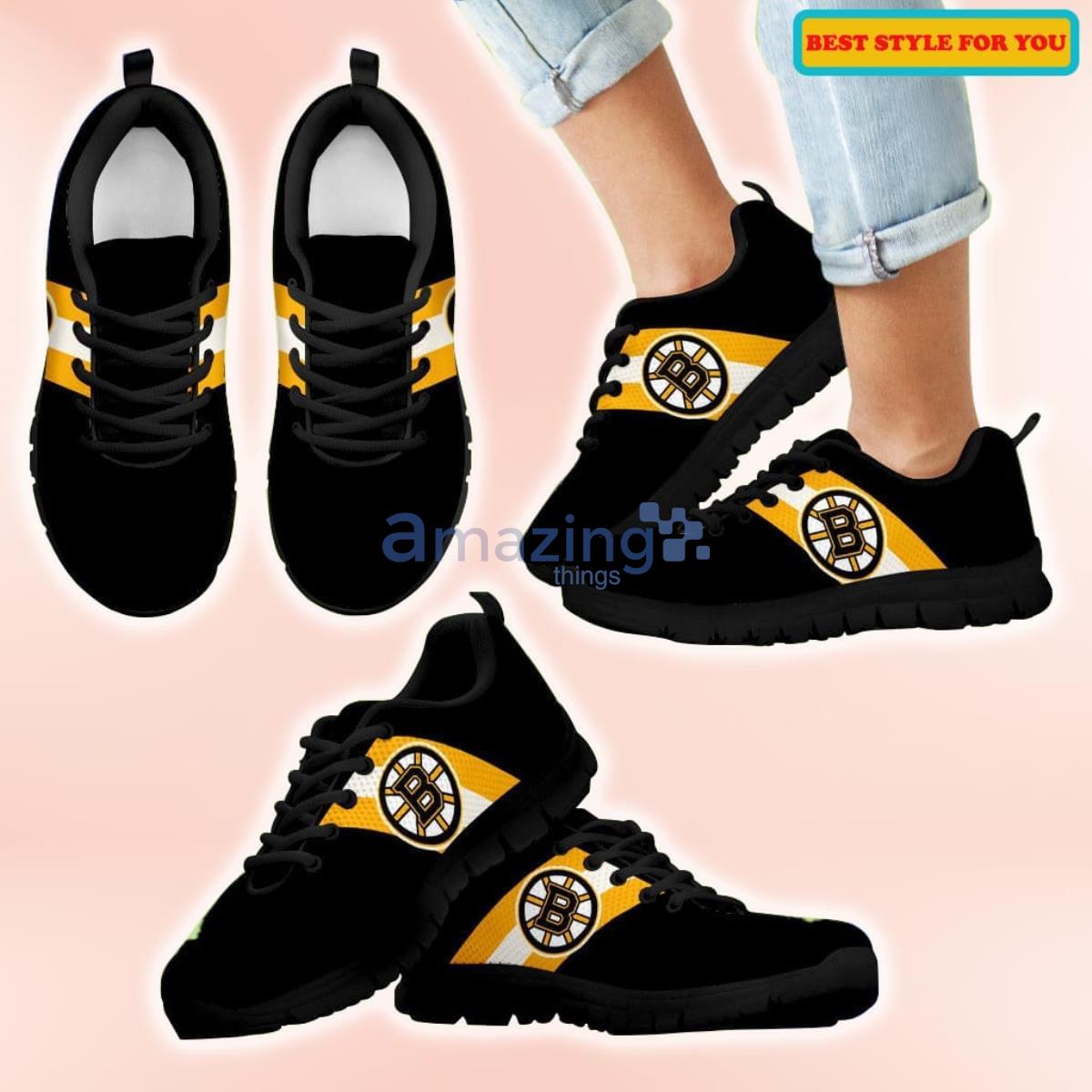 Boston Bruins Three Colors Vertical Casual Sneakers For Sport Fans Product Photo 1