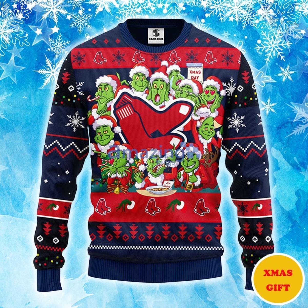 Boston Bruins 12 Grinch Xmas Day Christmas AOP Sweater