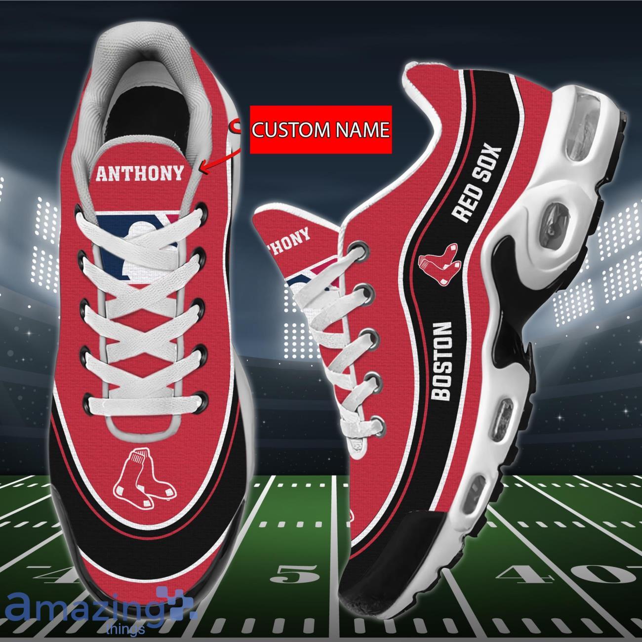 Boston Red Sox MLB Air Cushion Sports Shoes Custom Name For Fans