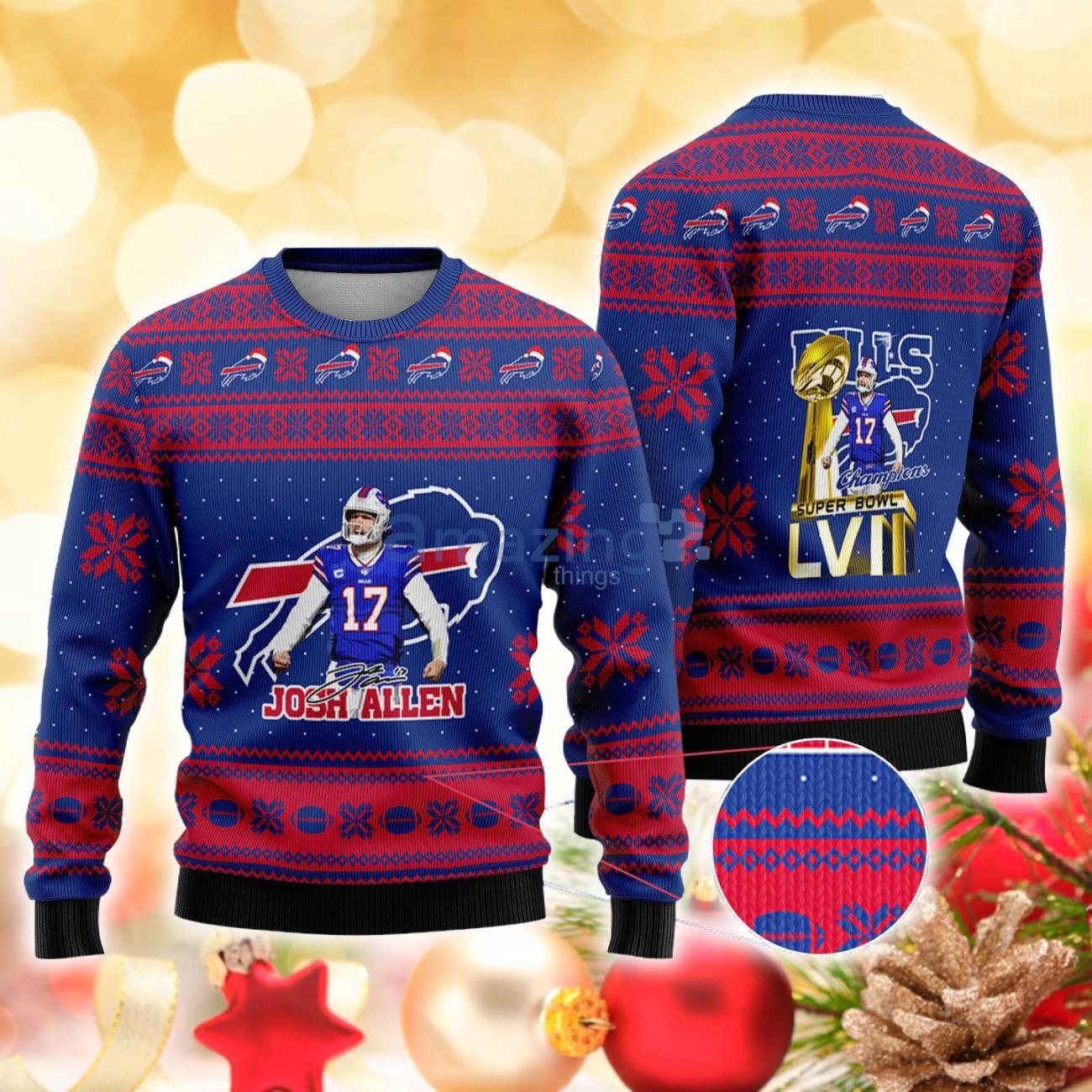 Buffalo Bills - Josh Allen Super Bowl LVII Champions 2023 Christmas Knitted  Sweater