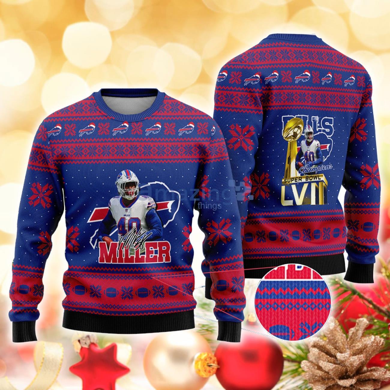 Buffalo Bills - Von Miller Super Bowl LVII Champions 2023 Christmas Knitted  Sweater