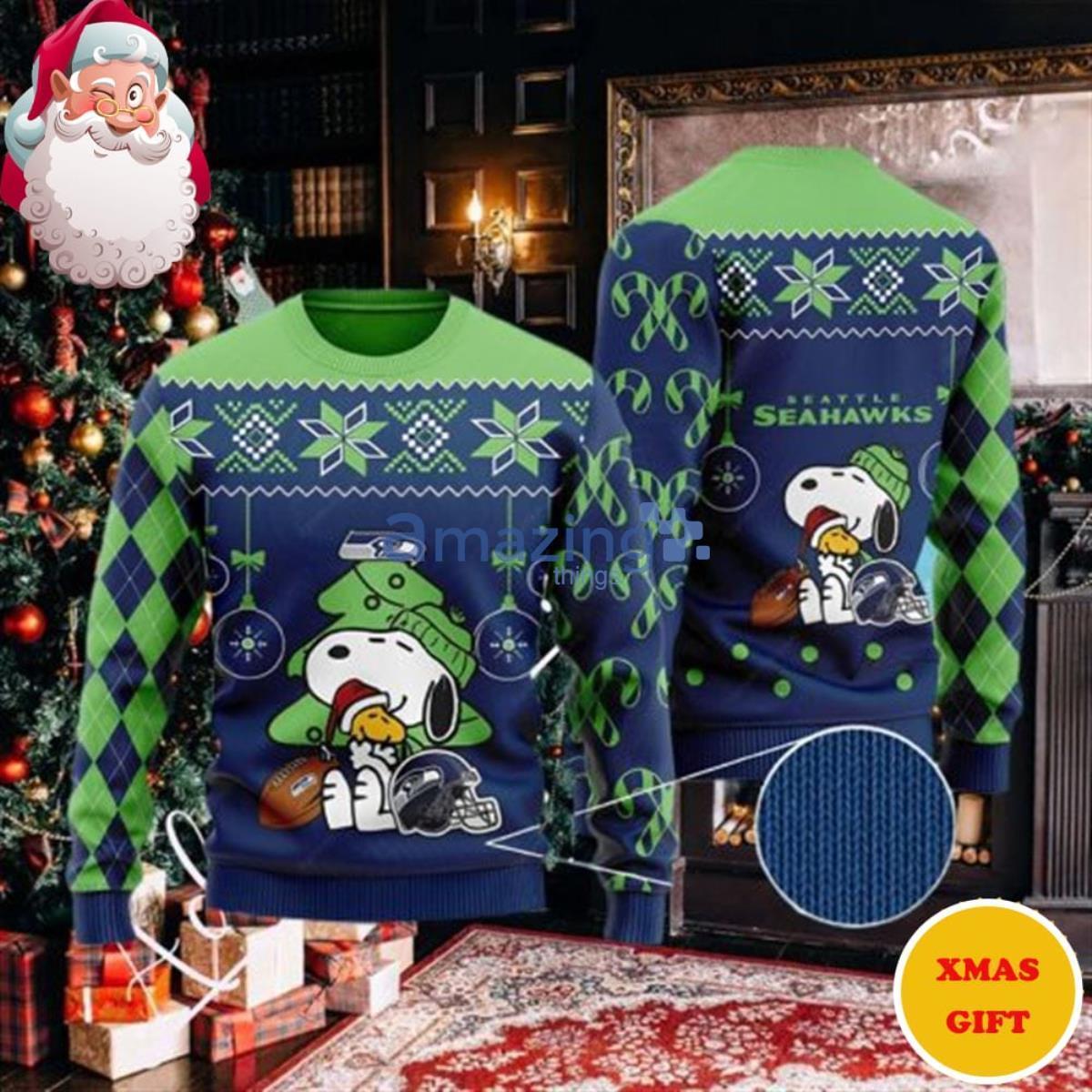 Seattle Seahawks Snoopy NFL Christmas Ugly Sweater Gift For Fans