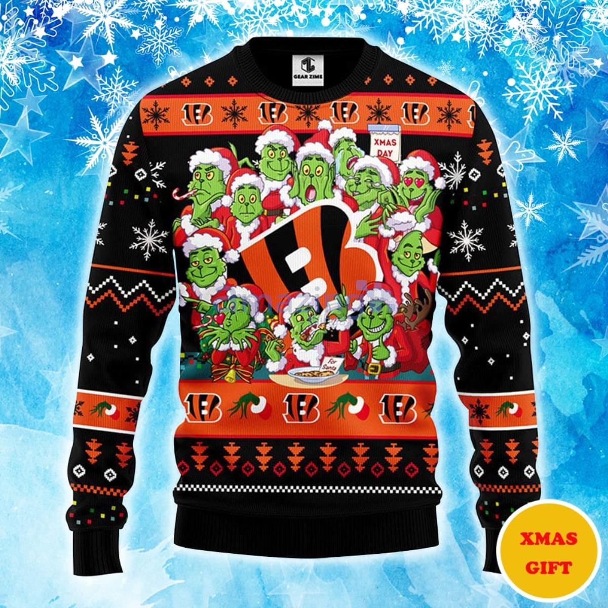 Cincinnati Bengals White 3D Sweater Christmas Gift