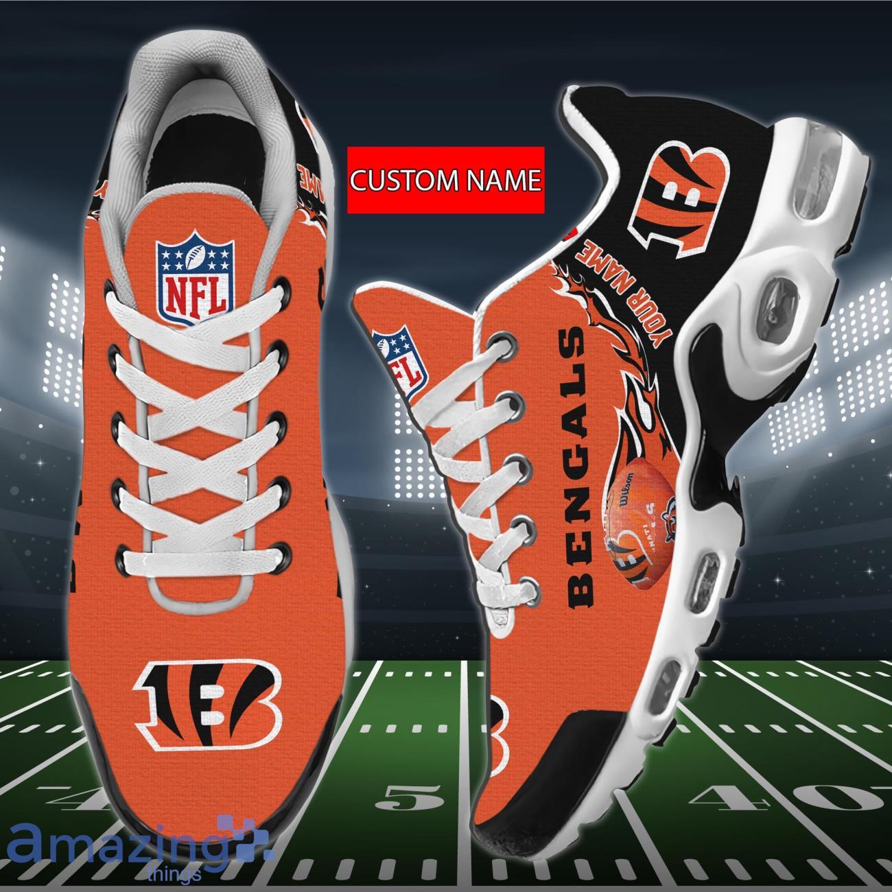 Men Women Running Shoes Customize Cincinnati Bengals NFL Fans