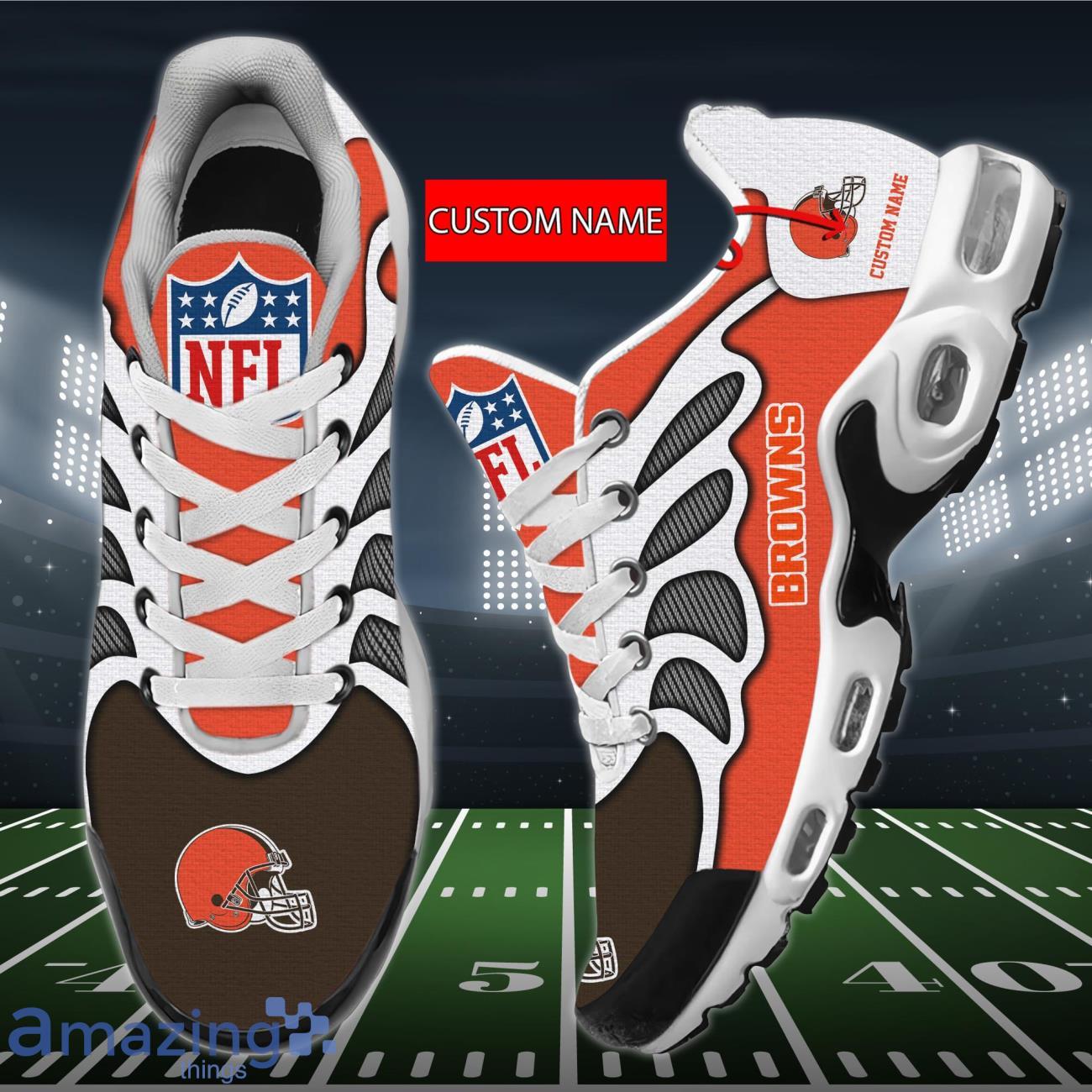 Cleveland Browns 3D Air Cushion Sports Shoes Custom Name For Fans NFL