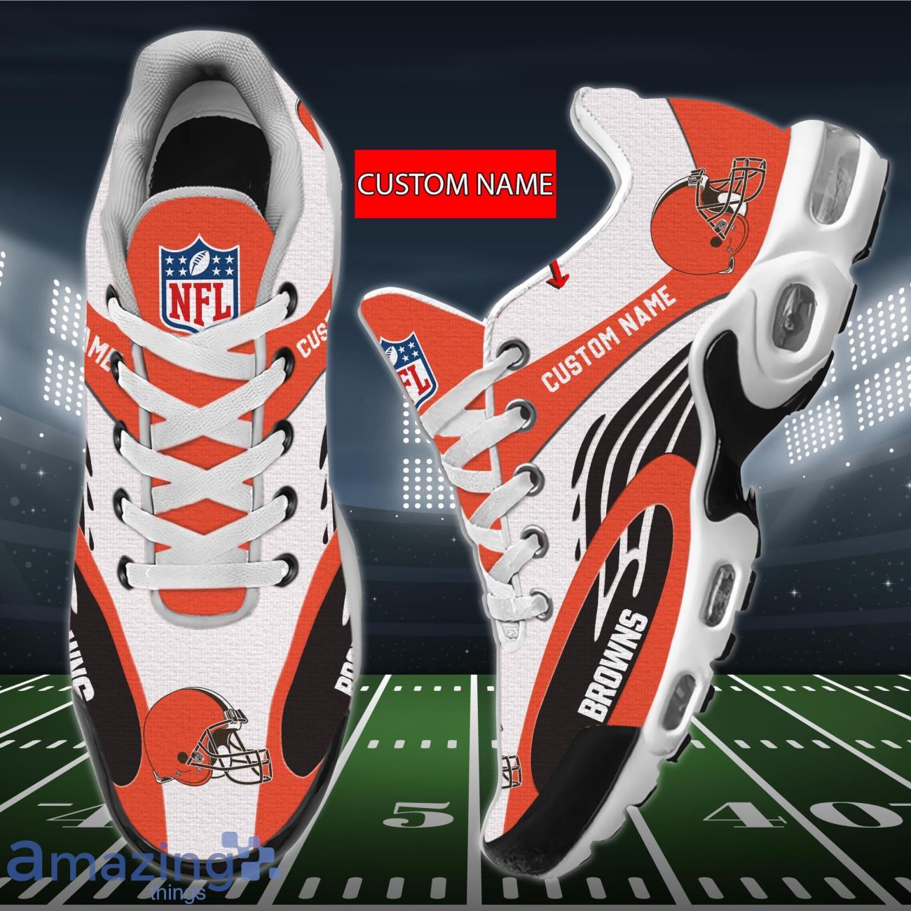 Cleveland Browns 3D Air Cushion Sports Shoes Custom Name For Fans NFL