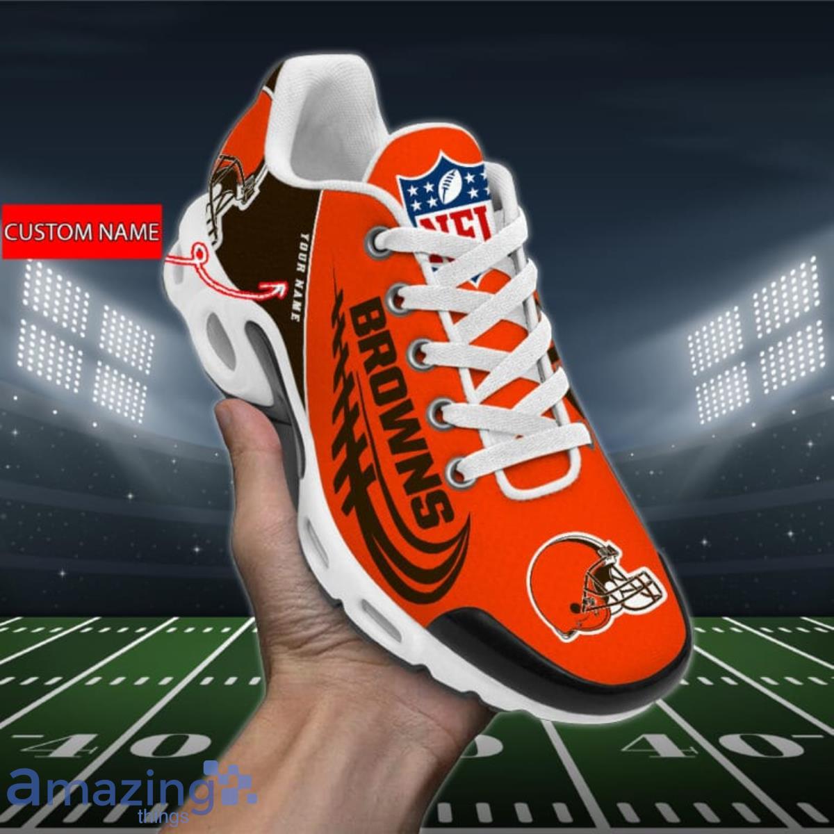 Cleveland Browns 3D Air Cushion Sports Shoes Custom Name For Fans NFL