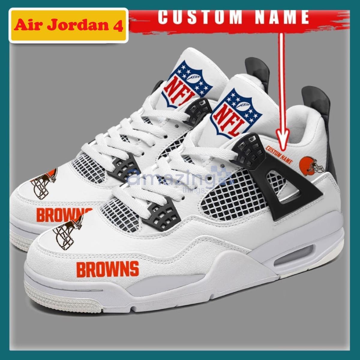 NFL Cleveland Browns Personalized Air Jordan 4 Sneaker - The Clothes You'll  Ever Need