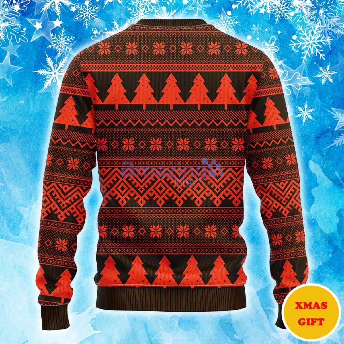 Cleveland Browns Snoopy Dog Christmas AOP Sweater image Cleveland Browns Snoopy Dog Christmas AOP Sweater Product Photo 2