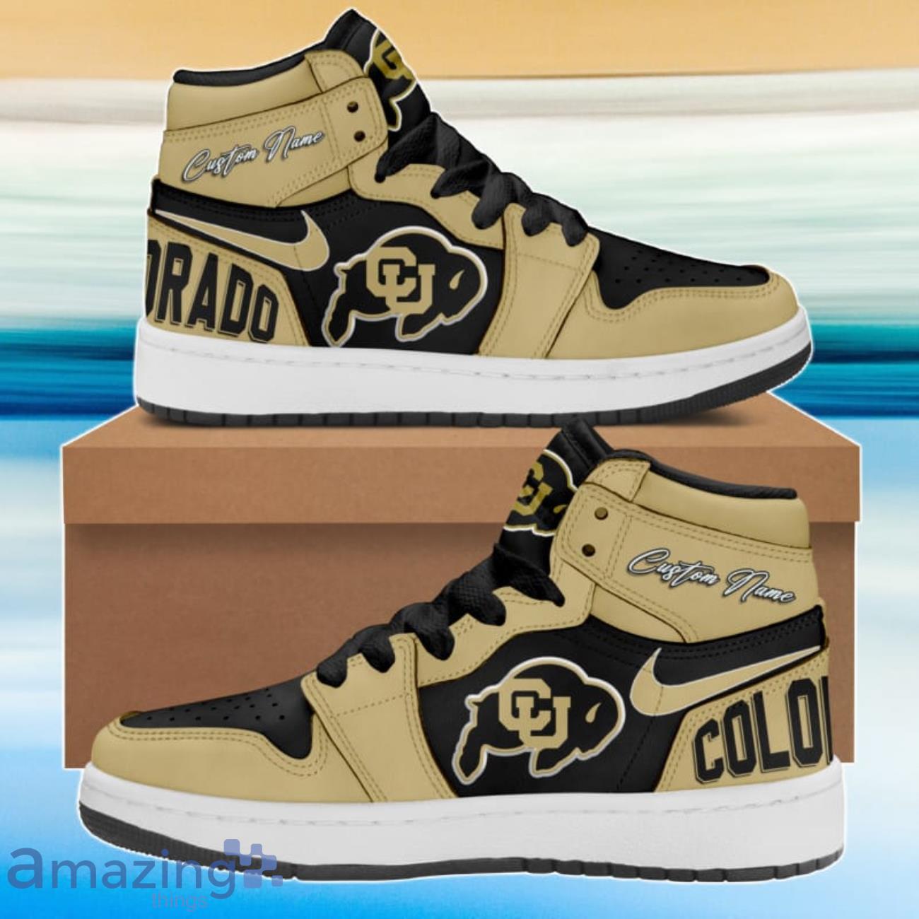 Colorado Buffaloes Air Jordan Hightop Custom Name Product Photo 1