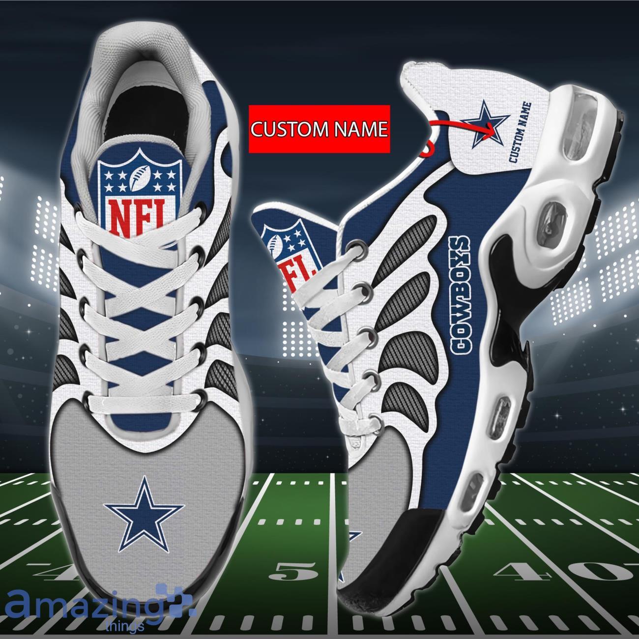 Dallas Cowboys Luxury NFL Team Sneakers Custom Name Air Cushion Shoes For  Fans - Banantees