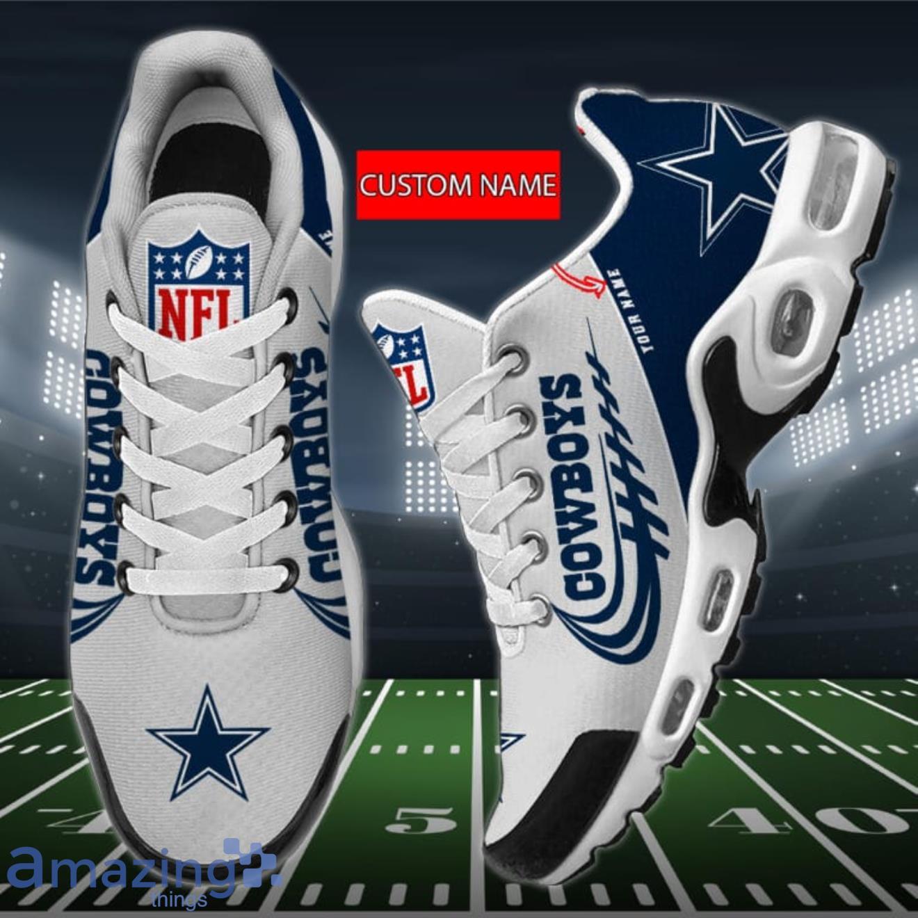 Custom Name Dallas Cowboys New Logo Air Cushion Sports Shoes Men