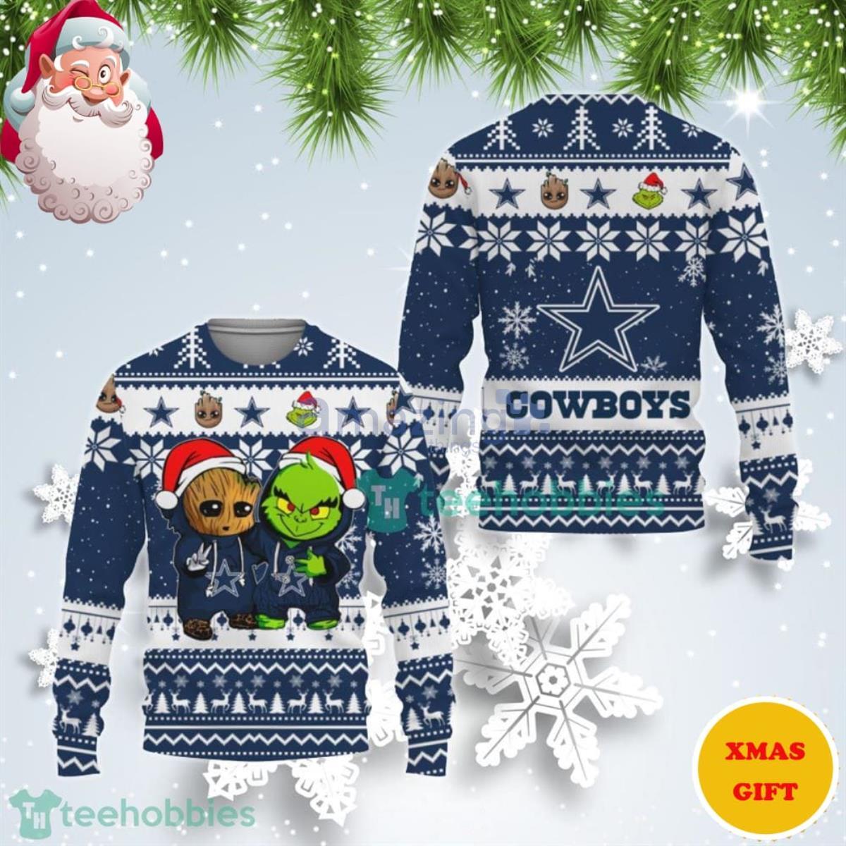 Grinch Dallas Cowboys Christmas AOP Sweater