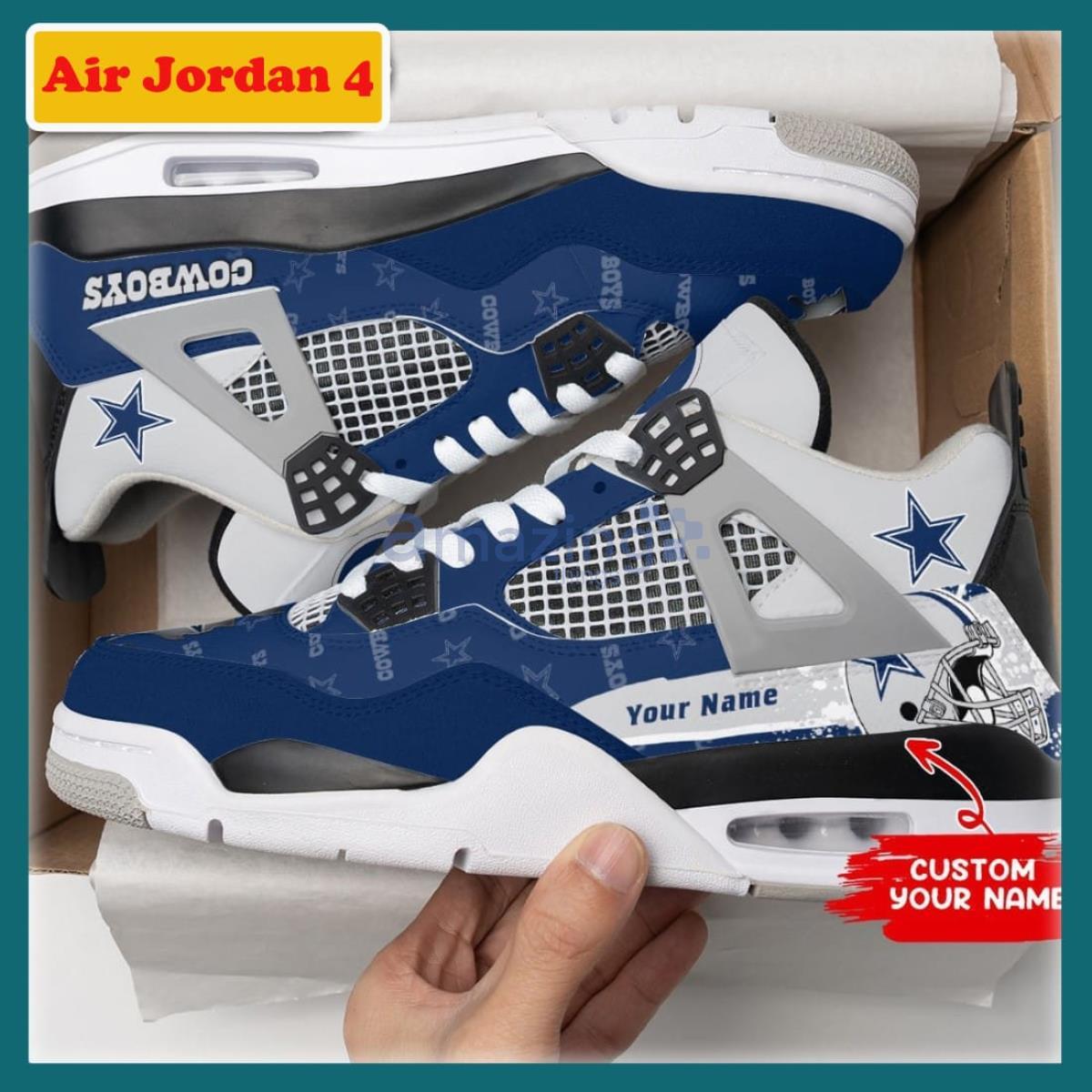 Custom Air Jordan 4 Retro White & Military Blue Custom Air 