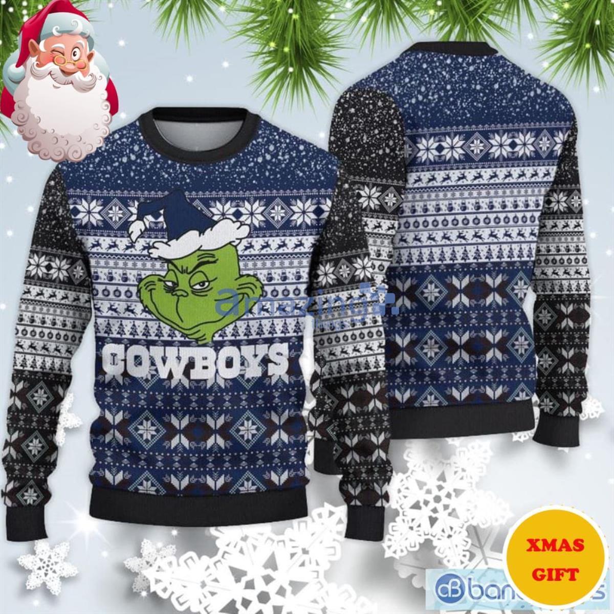 Dallas Cowboys Grinch Christmas AOP Sweater For Men Women