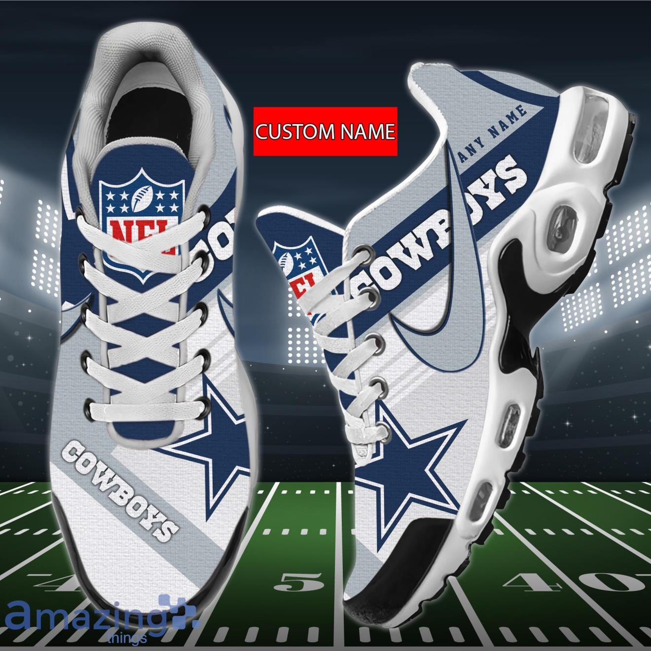 Custom Name Dallas Cowboys New Logo Air Cushion Sports Shoes Men Women -  Banantees