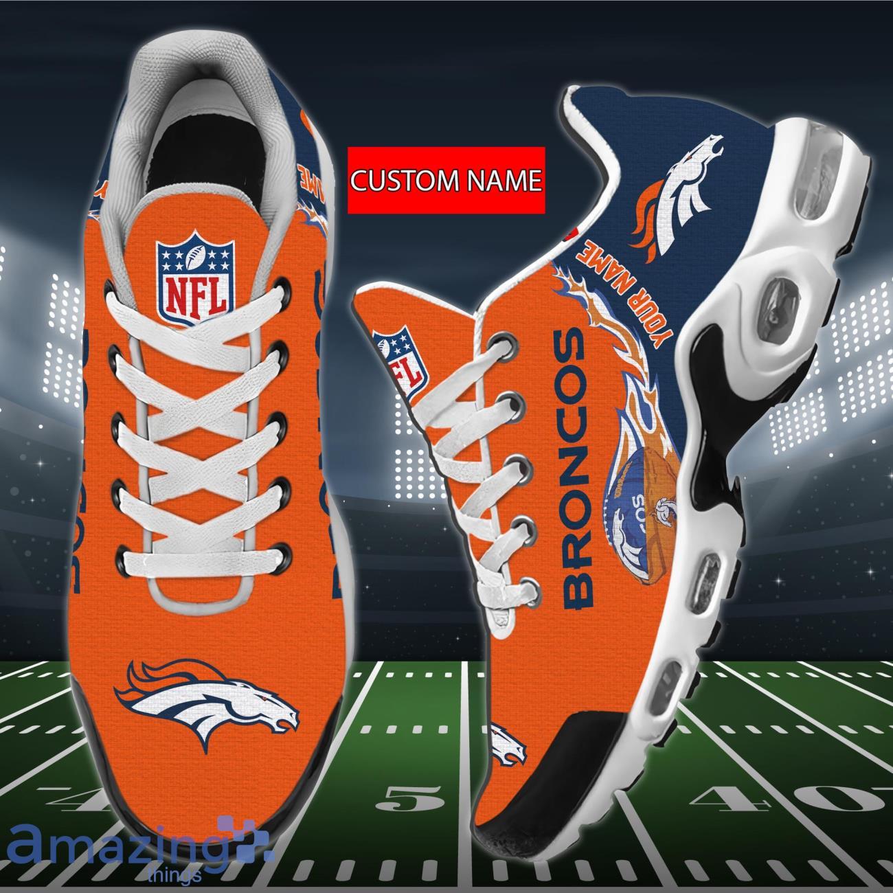 Denver Broncos Custom Print Sport Sneakers NFL Football