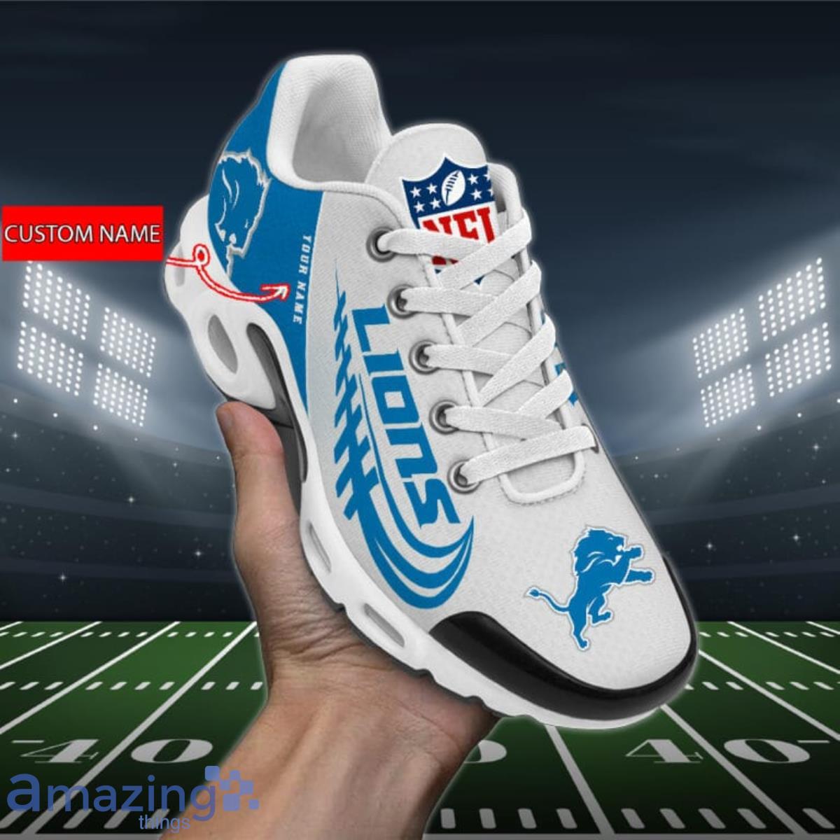 Detroit Lions NFL Air Cushion Sports Shoes Custom Name For Real Fans